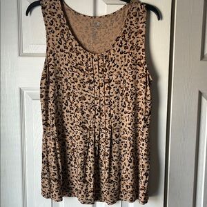 Croft & Barrow Leopard Print Tank Top size medium